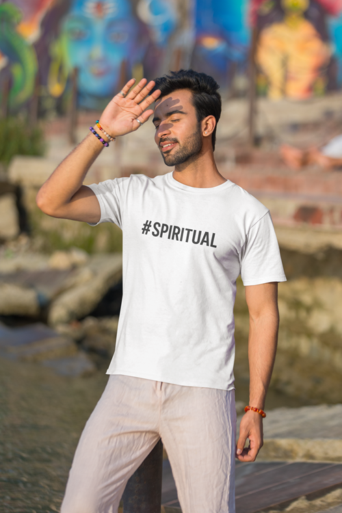“#SPIRITUAL” Minimalist T-Shirt Black, White