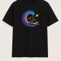 “Cosmic Wave Rider” T-Shirt – Space Surfer Edition