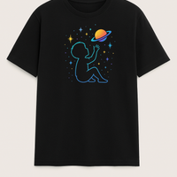 Black “Cosmic Dreamer” T-Shirt – Child of the Universe Edition