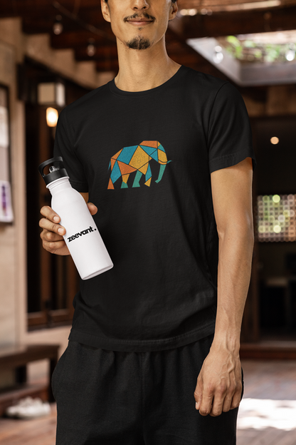 Colorful geometric elephant Unisex Classic Crew T-Shirt