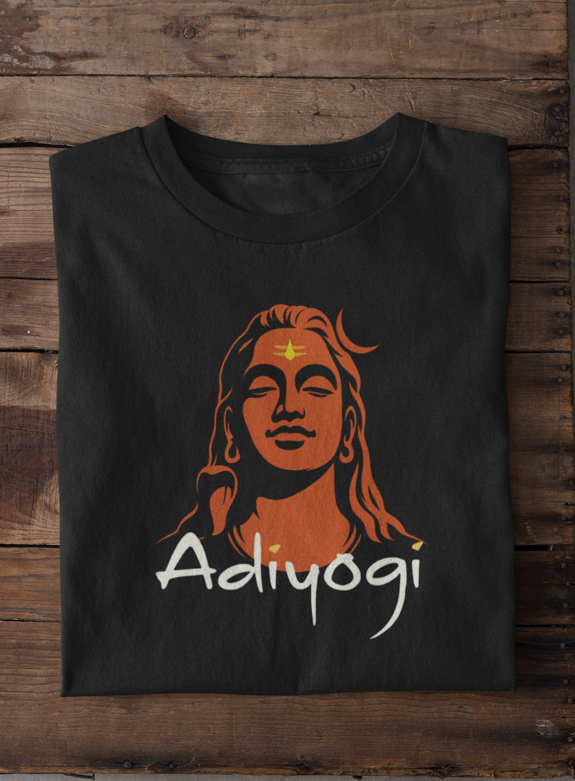 Adiyogi Mahadev Serenity Black Tee – Divine Calm in Every Thread