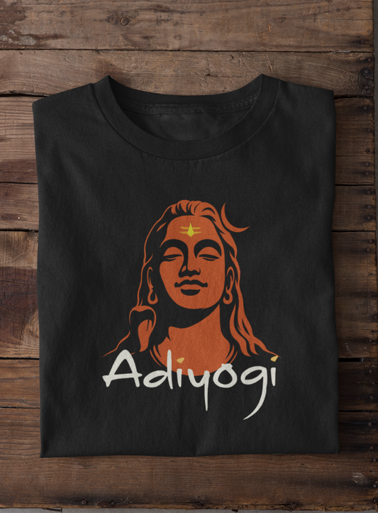 Adiyogi Mahadev Serenity Black Tee – Divine Calm in Every Thread