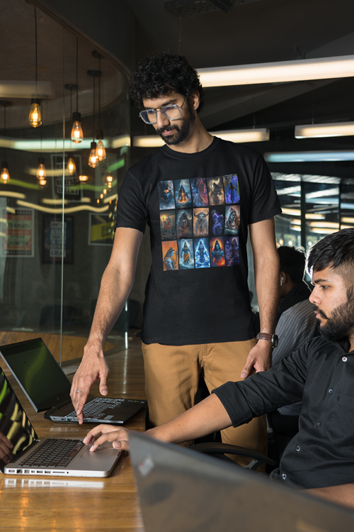 Mahadev Multi-Form Divine Art T-Shirt