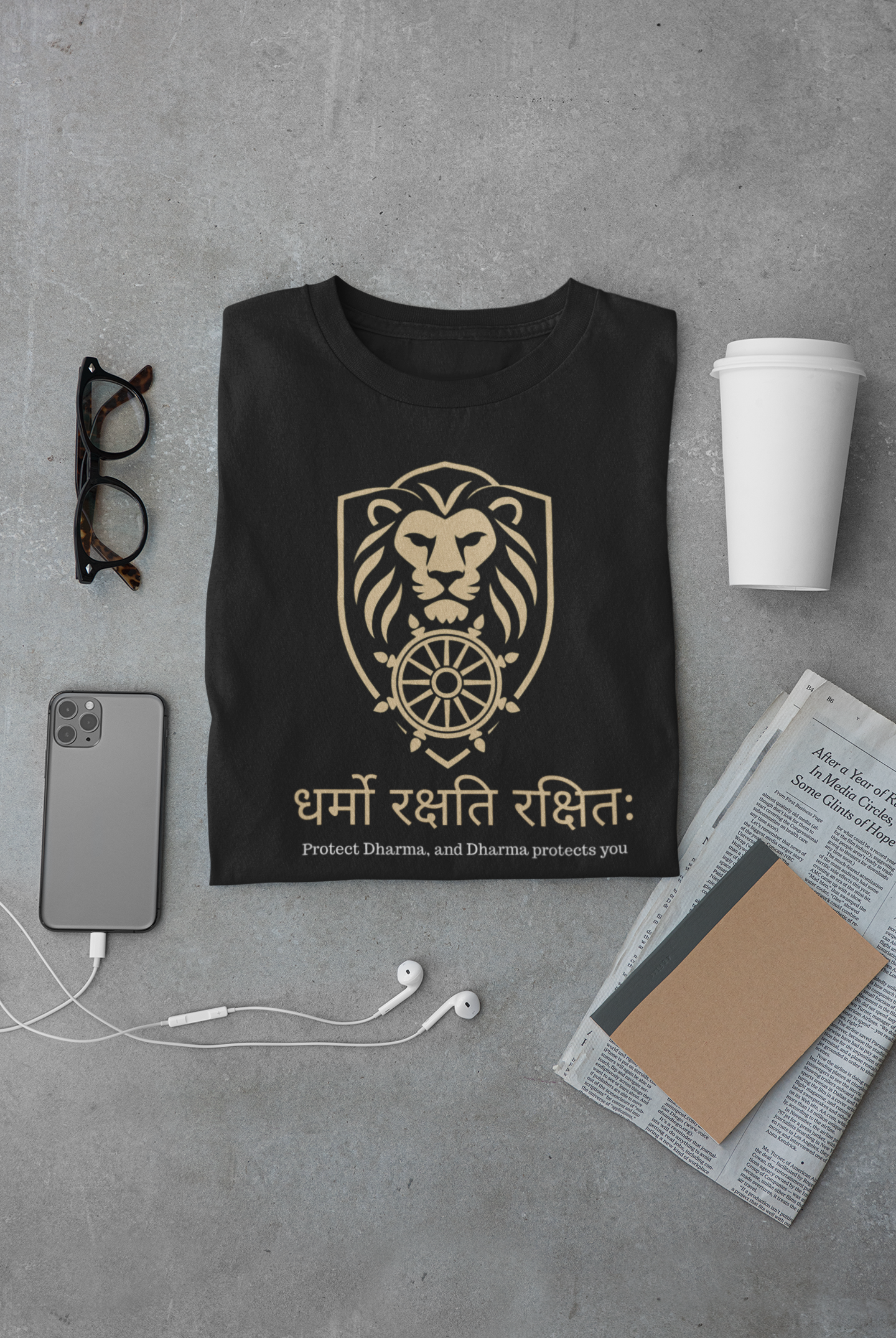 Dharmo Rakshita-Black Tshirt