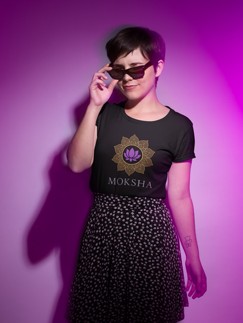 MOKSHA – Sacred Lotus Spiritual Lifestyle T-Shirt