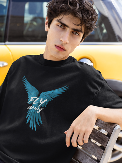 FLY AWAY Unisex Oversized 240 GSM Classic T-Shirt