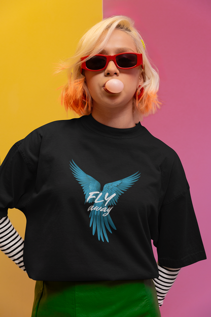 FLY AWAY Unisex Oversized 240 GSM Classic T-Shirt
