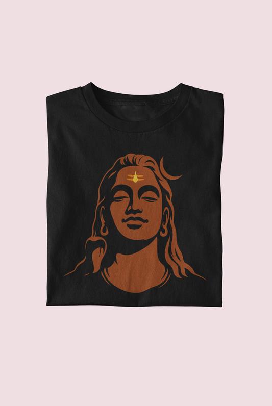 Black Mahadev Serenity Tee – Divine Calm in Every Thread
