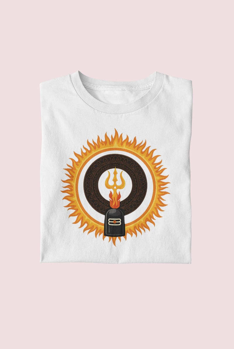 Mahadev Trishul Flame Short Sleeve T-Shirt