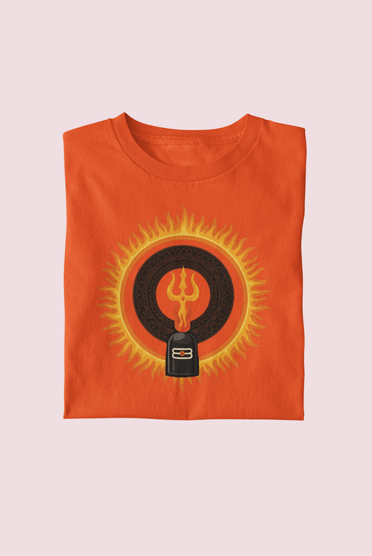 Mahadev Trishul Flame Short Sleeve T-Shirt